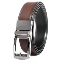 Contacts Men Casual Genuine Leather Reversible Belt, Brown