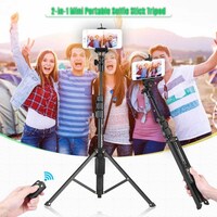 Yunteng Aluminum Portable Selfie Stick Tripod, Vct-1388, Black