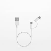 Xiaomi 2 In 1 Connect Micro Usb & Type C To Usb-A Cable, White, 30 cm