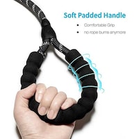 Rag & Sak Dog Leash With Comfortable Padded Handle, Black & Grey, 5 Ft