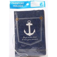 Rag & Sak Jeans Pattern Passport Cover, Blue
