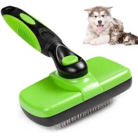 Rag & Sak Self Cleaning Slicker Brush For Dogs & Cats, Green