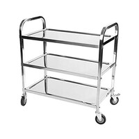 3 Tier Stainless Steel Dining Cart, Large