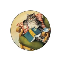 Picture of RKN Reinhard Michl Cat Reading Printed Round Mouse Pad, Mpadc015495