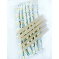 Ecozoe Biodegradable Drinking Straws for Bubble Tea, 13x200mm, White, 50 Pcs, Carton of 8 Pouches