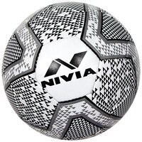 Nivia Rubber Football, Black and White, Size 4