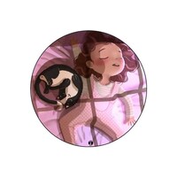 Picture of RKN Bee And Puppycat Printed Round Mouse Pad, Mpadc015306
