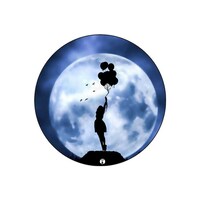 Picture of RKN Moon Girl Balloon Wallpaper Hd Printed Round Mouse Pad, Mpadc015468
