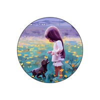 Picture of RKN Garden Girl Dog Puzzle Printed Round Mouse Pad, Mpadc015487