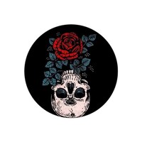 Picture of RKN Skull With Flower Printed Round Mouse Pad, Mpadc013442