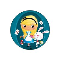 Picture of RKN Alice In Wonderland Clip Art Printed Round Mouse Pad, Mpadc015313