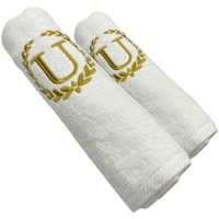 Picture of BYFT Embroidered Bath & Hand Towel Set, 70x140, 50x80cm, Letter "U"