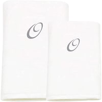 Picture of BYFT Bath & Hand Towel Set, 70x140cm, 50x80cm, White & Silver, Letter "O"