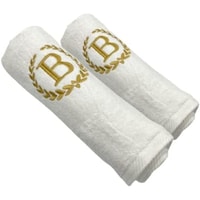 Picture of BYFT Embroidered Bath & Hand Towel Set, 70x140, 50x80cm, Letter "B"