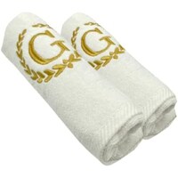BYFT Embroidered Bath & Hand Towel Set, 70x140, 50x80cm, Letter "G"