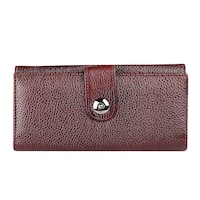 Genuine Leather Female Clutch Wallet, Brown