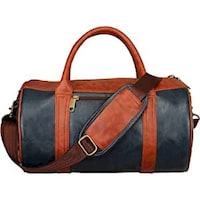 Mounthood Long Lasting PU Leather Duffle Bag, Brown&Black