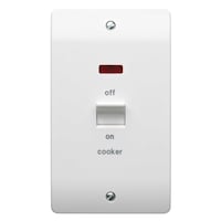 Picture of Mk Logic Plus DP Moulded Flush Switch with Neon & Marked Cooker, 50A, White