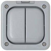 Picture of MK Masterseal Plus 2 Gang Single Pole One Way Switch, IP66, 10A, Grey