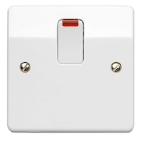 Picture of Mk Logic Plus DP Flush Switch with Flex Outlet In Base & Neon, 20A, White