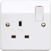 MK Logic Plus 1 Gang DP Flush Swicthsocket Outlet with Dual Earth Terminals, 13A
