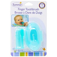 Picture of Summer Finger Toothbrush With Case, Teal/White