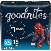 Picture of Goodnites Nighttime Bedwetting Underwear, Boys' Xs (28 43 Lb.), 15 Ct