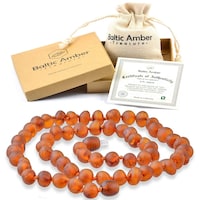 Picture of Raw Baltic Amber Necklace Certified Authentic Natural Amber From Baltic Region (13 Inch.)