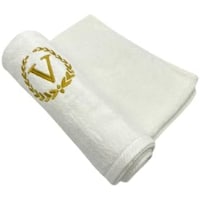 Picture of BYFT Embroidered Monogrammed Hand Towel, White & Gold, Letter "V"