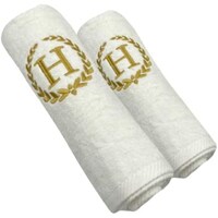 Picture of BYFT Embroidered Bath & Hand Towel Set, 70x140, 50x80cm, Letter "H"