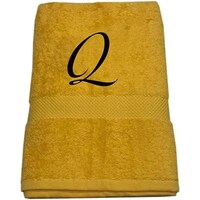 Picture of BYFT For You Bath Towel, 70x140cm, Cotton, Yellow & Black, Letter "Q"
