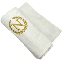 Picture of BYFT Embroidered Monogrammed Hand Towel, White & Gold, Letter "N"