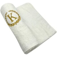 Picture of BYFT Embroidered Monogrammed Hand Towel, White & Gold, Letter "K"