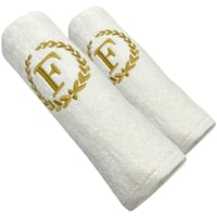 Picture of BYFT Embroidered Bath & Hand Towel Set, 70x140, 50x80cm, Letter "F"