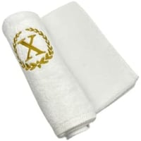 Picture of BYFT Embroidered Monogrammed Hand Towel, White & Gold, Letter "X"