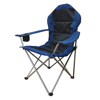 Desert Ranger John Padded Outdoor Foldable Camping Beach Chair, Blue