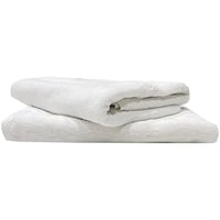 Picture of BYFT Iris 100% Cotton Bath Towel, White, 50x80cm, Pack of 2pcs