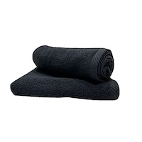 Picture of BYFT Iris 100% Cotton 550 GSM Hand Towel, Black, 40x70cm, Pack of 2pcs