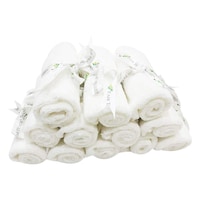 Picture of BYFT Iris Face Towel Collection Set, White, Set of 24pcs