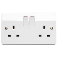 Picture of MK Logic Plus 2 Gang Double Pole Flush Swicthsocket Outlet, 13A, White