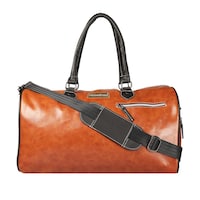 Mounthood Premium Quality Long Lasting PU Leather Duffle Bag, Tan