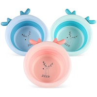 Picture of Baeelyy Fawn Shape Washbasin Collapsible Basin for Babies, 3pcs