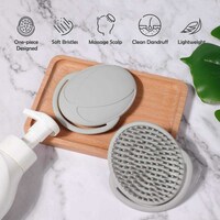 Picture of Inkerlee Silicone Hair Shampoo Bath Brush, Grey