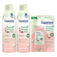 Coppertone Pure & Simple Kids Spf 50 Spray & Stick Sunscreen Multipack, 5.49 Ounces