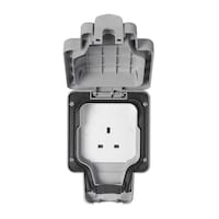 Picture of Mk Masterseal Plus 1 Gang Unswitched Socket Outlet, IP66, 13A, Grey