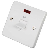 Picture of Mk Logic Plus Double Pole Flush Switch with Neon, 32A, White