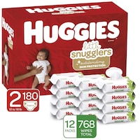Huggies Little Snugglers Baby Diapers, Size 2, Pack of 180 Pcs