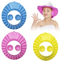 Picture of Fudragtn Adjustable Baby Shower Cap, Multicolor, Pack of 3 Pcs
