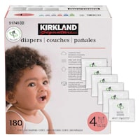 Picture of Kirkland Signature Diapers Size 4 (22 Lbs 37 Lbs) 180 Count W/ Exclusive Health & Outdoors Wipes