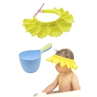 Picture of Babe-Ease! Silicone Baby Shower Cap with Baby Shampoo Rinse Cup, Yellow